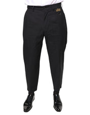 Dolce & Gabbana Black Crown Cotton Dress Pants