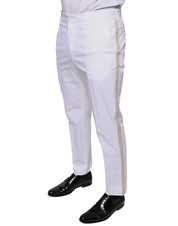 Dolce & Gabbana White Cotton Skinny Dress Pants