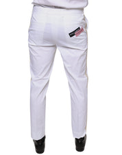 Dolce & Gabbana White Cotton Skinny Dress Pants