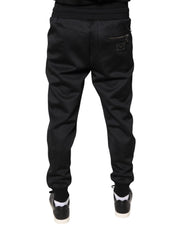 Dolce & Gabbana Black Polyester Men Jogger Sweatpants Pants