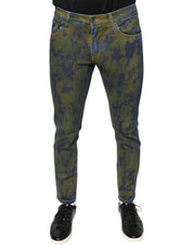 Dolce & Gabbana Blue Cotton Dye Slim Fit Men Denim Jeans