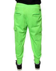 Dolce & Gabbana Neon Green Polyester Cargo Jogger Sweatpants Pants