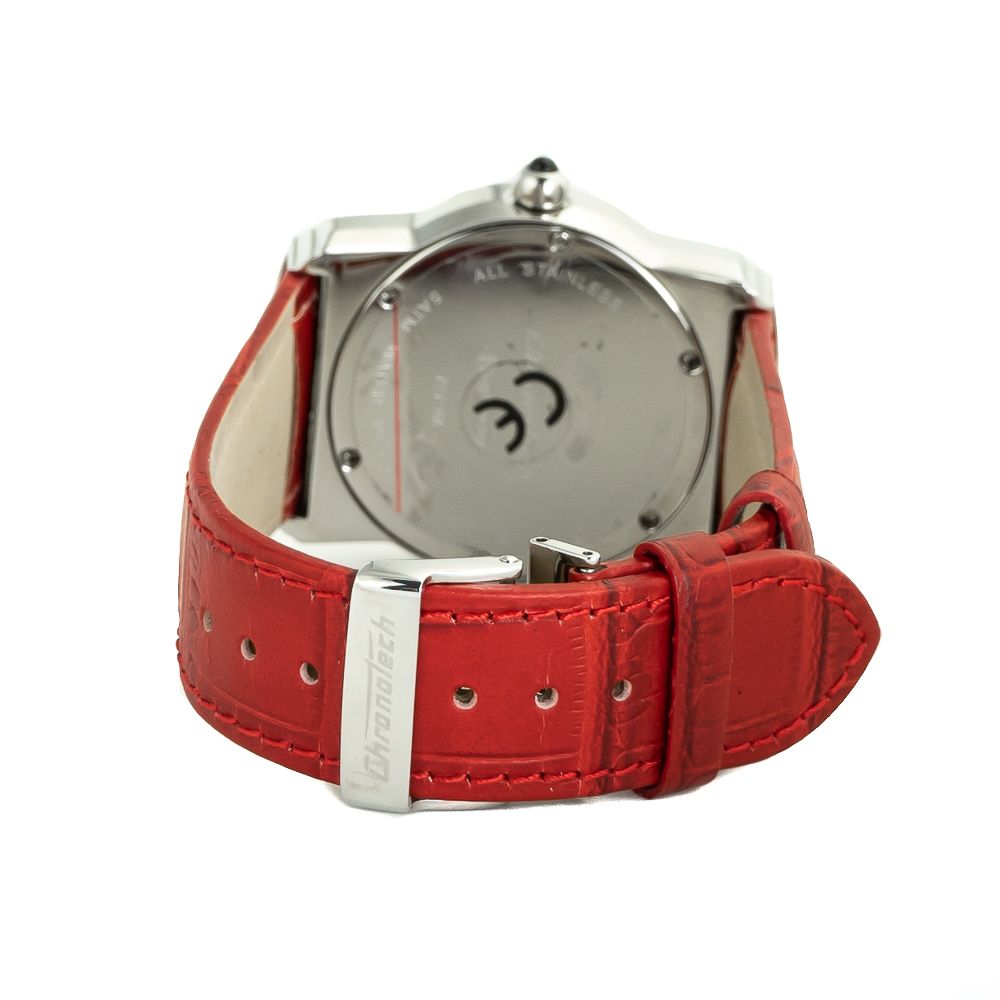 Chronotech Red Leather Watch