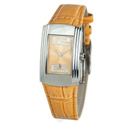Chronotech Orange Leather Dress Watch