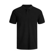 Jack Jones Black Cotton Polo Shirt