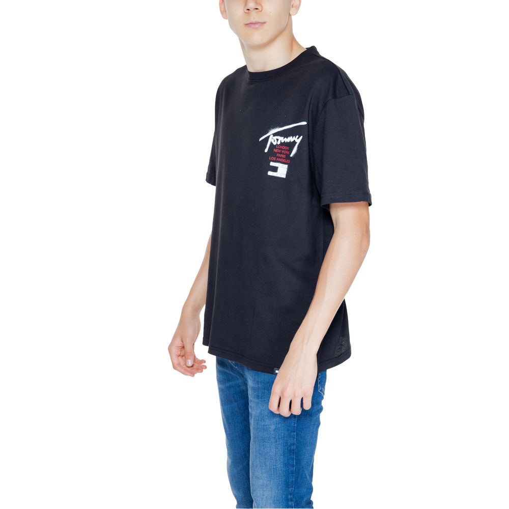 Tommy Hilfiger Jeans Black Cotton Rigenerato T-Shirt