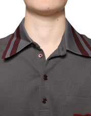 Dolce & Gabbana Gray DG Embroidery Collared Men Polo T-shirt