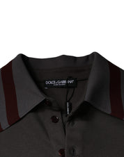 Dolce & Gabbana Gray DG Embroidery Collared Men Polo T-shirt