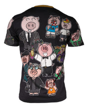 Dolce & Gabbana Black Pig Family Cotton Crew Neck T-shirt