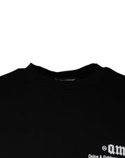 Dolce & Gabbana Black Amore Print Cotton Crew Neck T-shirt