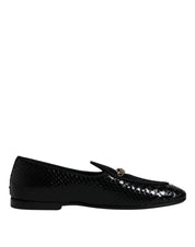 Dolce & Gabbana Black Exotic Leather Loafers Men Dress Shoes