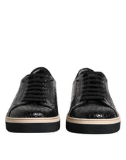 Dolce & Gabbana Black Leather Low Top Men Sneakers Shoes