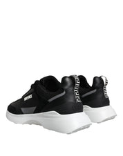 Versace Black Canvas Quad Fabric Medusa Low Top Sneaker Shoes