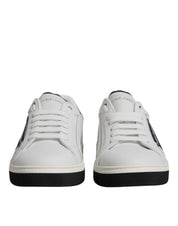 Dolce & Gabbana White Leather Low Top Men Sneakers Shoes