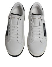 Dolce & Gabbana White Leather Low Top Men Sneakers Shoes