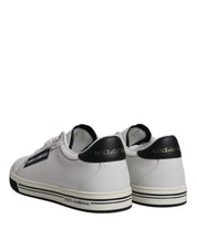 Dolce & Gabbana White Leather Low Top Men Sneakers Shoes