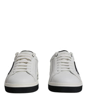 Dolce & Gabbana White Leather Low Top Men Sneakers Shoes