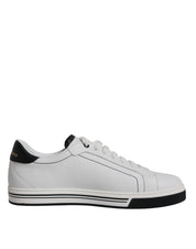 Dolce & Gabbana White Leather Low Top Men Sneakers Shoes