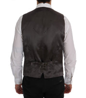 Dolce & Gabbana Elegant Striped Gray Waistcoat Vest