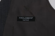 Dolce & Gabbana Elegant Striped Gray Waistcoat Vest