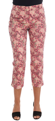 Dolce & Gabbana Pink Floral Brocade Capri Pants