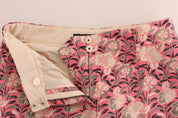 Dolce & Gabbana Pink Floral Brocade Capri Pants