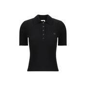 Courrèges Black Viscose Polo Shirt