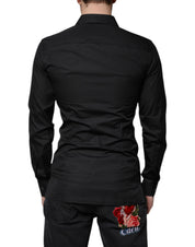 Dolce & Gabbana Black Cotton Formal Long Sleeves Dress Shirt