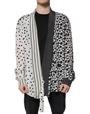Dolce & Gabbana Black White Polka Dots Silk Men Casual Shirt