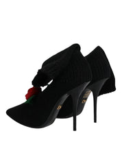 Dolce & Gabbana Black Stiletto Heels Mid Calf Boots Shoes