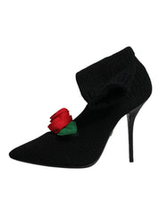 Dolce & Gabbana Black Stiletto Heels Mid Calf Boots Shoes