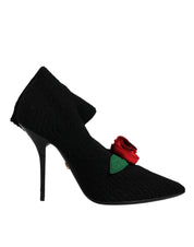 Dolce & Gabbana Black Stiletto Heels Mid Calf Boots Shoes