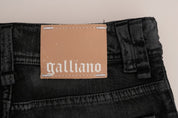 John Galliano Gray Wash Cotton Stretch Regular Fit Jeans