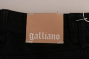 John Galliano Black Cotton Denim Stretch Regular Fit Jeans
