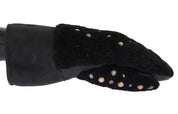 Dolce & Gabbana Studded Black Leather Gentleman's Gloves