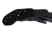 Dolce & Gabbana Studded Black Leather Gentleman's Gloves