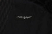 Dolce & Gabbana Elegant Gray Striped Wool Blend Vest