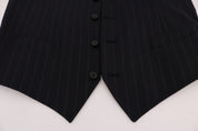 Dolce & Gabbana Elegant Striped Wool Blend Vest Waistcoat