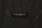 Dolce & Gabbana Elegant Gray Striped Single Breasted Vest