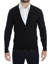 Costume National Elegant Black Merino Wool Cardigan