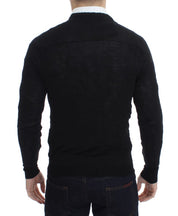 Costume National Elegant Black Merino Wool Cardigan