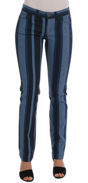 Dolce & Gabbana Blue GIRLY Striped Cotton Jeans