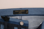 Dolce & Gabbana Blue GIRLY Striped Cotton Jeans