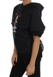 Dolce & Gabbana Black Fairy Tale Crystal Hooded Sweater