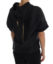 Dolce & Gabbana Black Fairy Tale Crystal Hooded Sweater