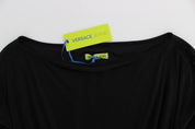 Versace Jeans Black Modal Silk Shift Knee Dress