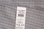 Dolce & Gabbana Elegant Gray Checkered Slim Fit Casual Shirt