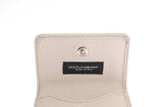 Dolce & Gabbana White Dauphine Leather Case Wallet