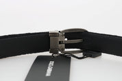 Dolce & Gabbana Elegant Black Cotton-Leather Men's Belt