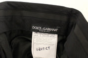 Dolce & Gabbana Elegant Pleated Black Wool Trousers